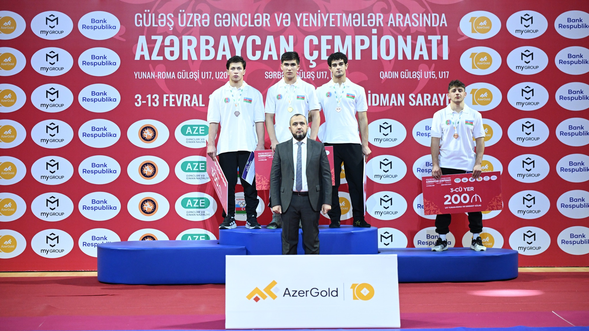 Gəncə İdman Sarayında keçirilən yunan-Roma güləşi üzrə U-17 Azərbaycan birinciliyinə yekun vurulub 